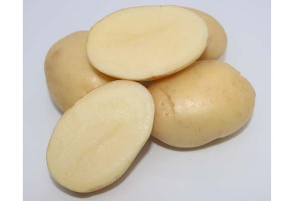 Whole and cut Nadine potatoes